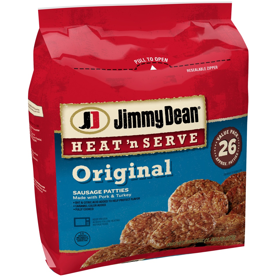 slide 2 of 3, Jimmy Dean Heat N Serve Original Sausage Patties, 26 ct; 23.9 oz