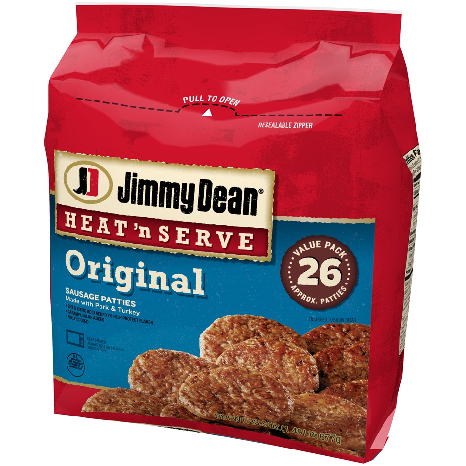 slide 3 of 3, Jimmy Dean Heat N Serve Original Sausage Patties, 26 ct; 23.9 oz