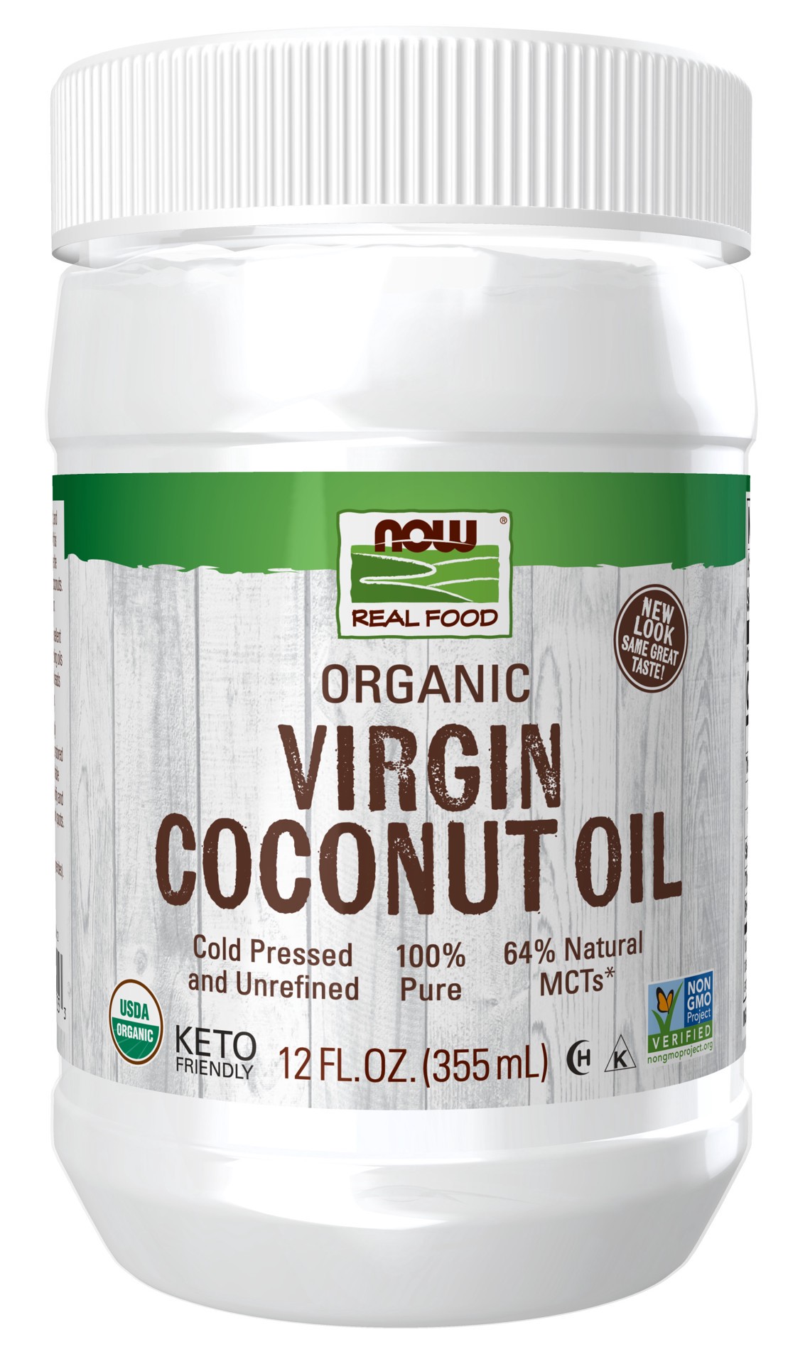 slide 1 of 4, NOW Natural Foods Virgin Coconut Cooking Oil, Organic - 12 fl. oz., 12 fl oz