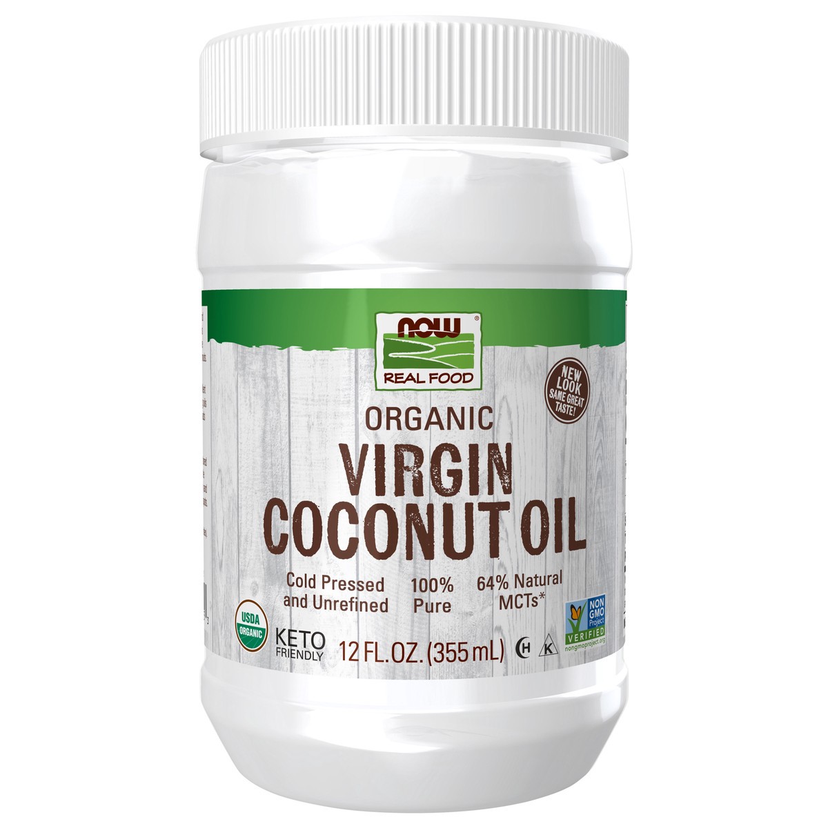 slide 1 of 4, NOW Real Food Virgin Coconut Cooking Oil, Organic - 12 fl. oz., 12 fl oz