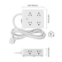Globe Power Block 8 Outlet 8 4 Usb 3ft Surge