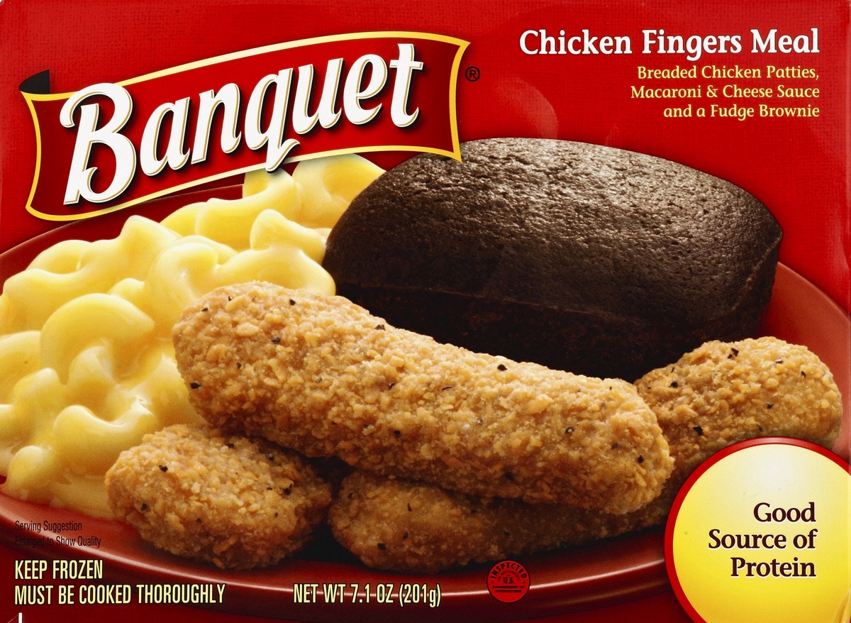 slide 4 of 4, Banquet TV Dinner Chicken Fingers Meal Box, 7.1 oz