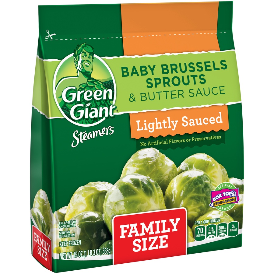 slide 1 of 3, Green Giant Steamers Baby Brussels Sprouts & Butter Sauce, 19 oz