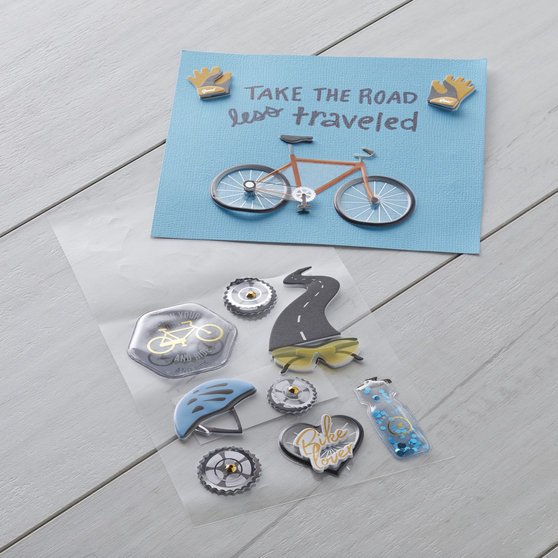slide 3 of 5, Cycling Dimensional Stickers By Recollections, 4 in x 8.5 in