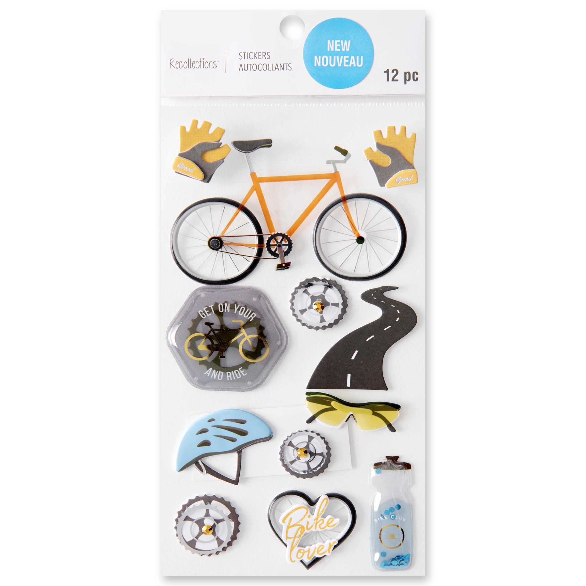 slide 5 of 5, Cycling Dimensional Stickers By Recollections, 4 in x 8.5 in