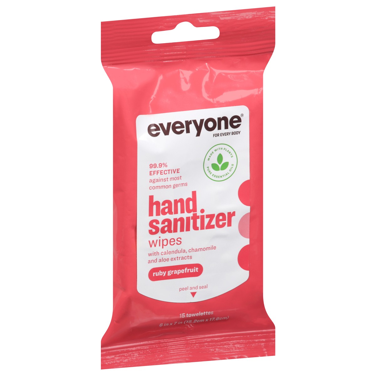 slide 10 of 13, Everyone Ruby Grapefruit Hand Sanitizer Wipes 15 ea, 1 ct