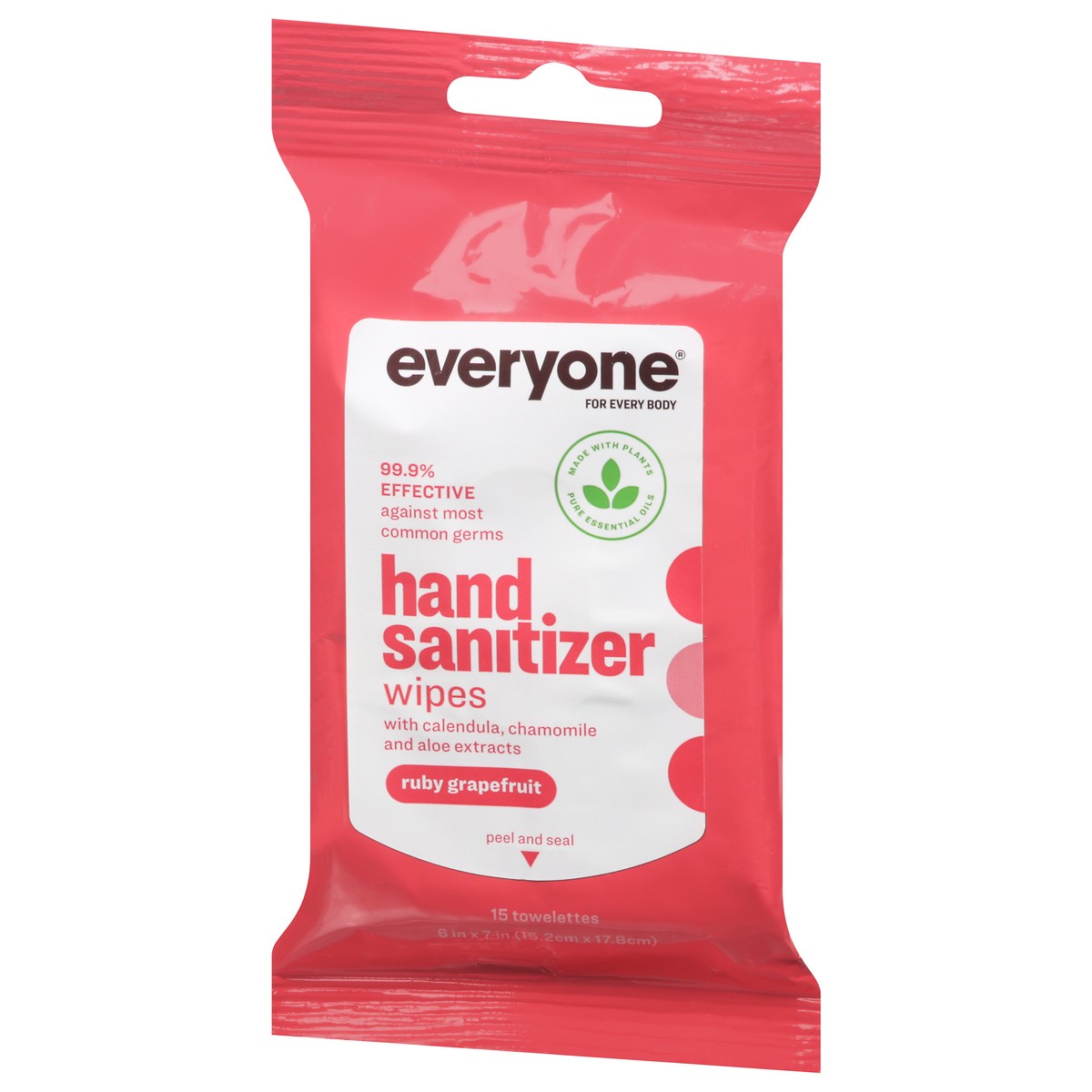 slide 8 of 13, Everyone Ruby Grapefruit Hand Sanitizer Wipes 15 ea, 1 ct