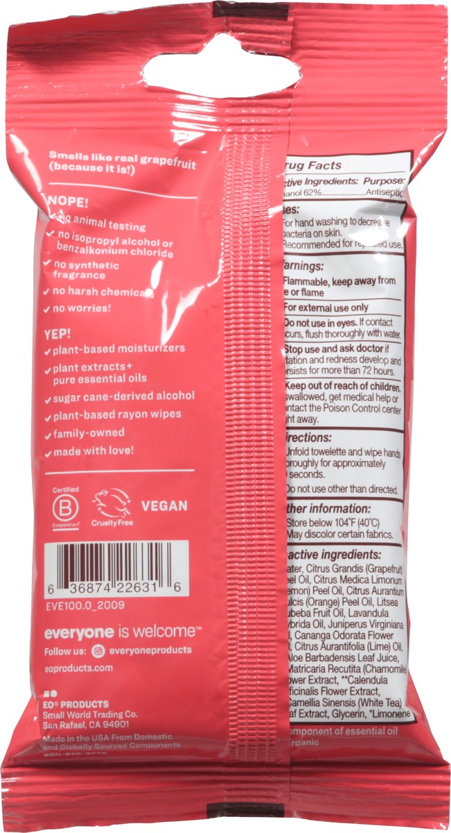 slide 6 of 13, Everyone Ruby Grapefruit Hand Sanitizer Wipes 15 ea, 1 ct