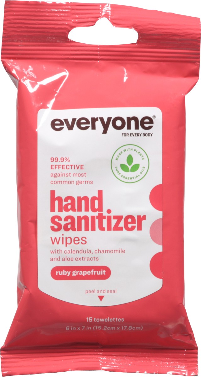 slide 11 of 13, Everyone Ruby Grapefruit Hand Sanitizer Wipes 15 ea, 1 ct