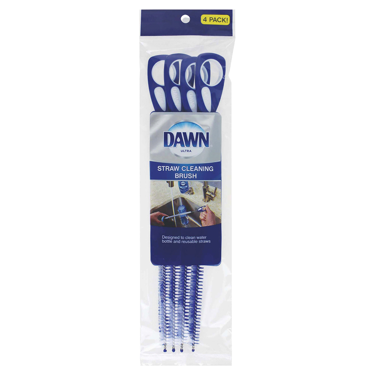 slide 1 of 1, Dawn Straw Cleaner Brush, 4 ct