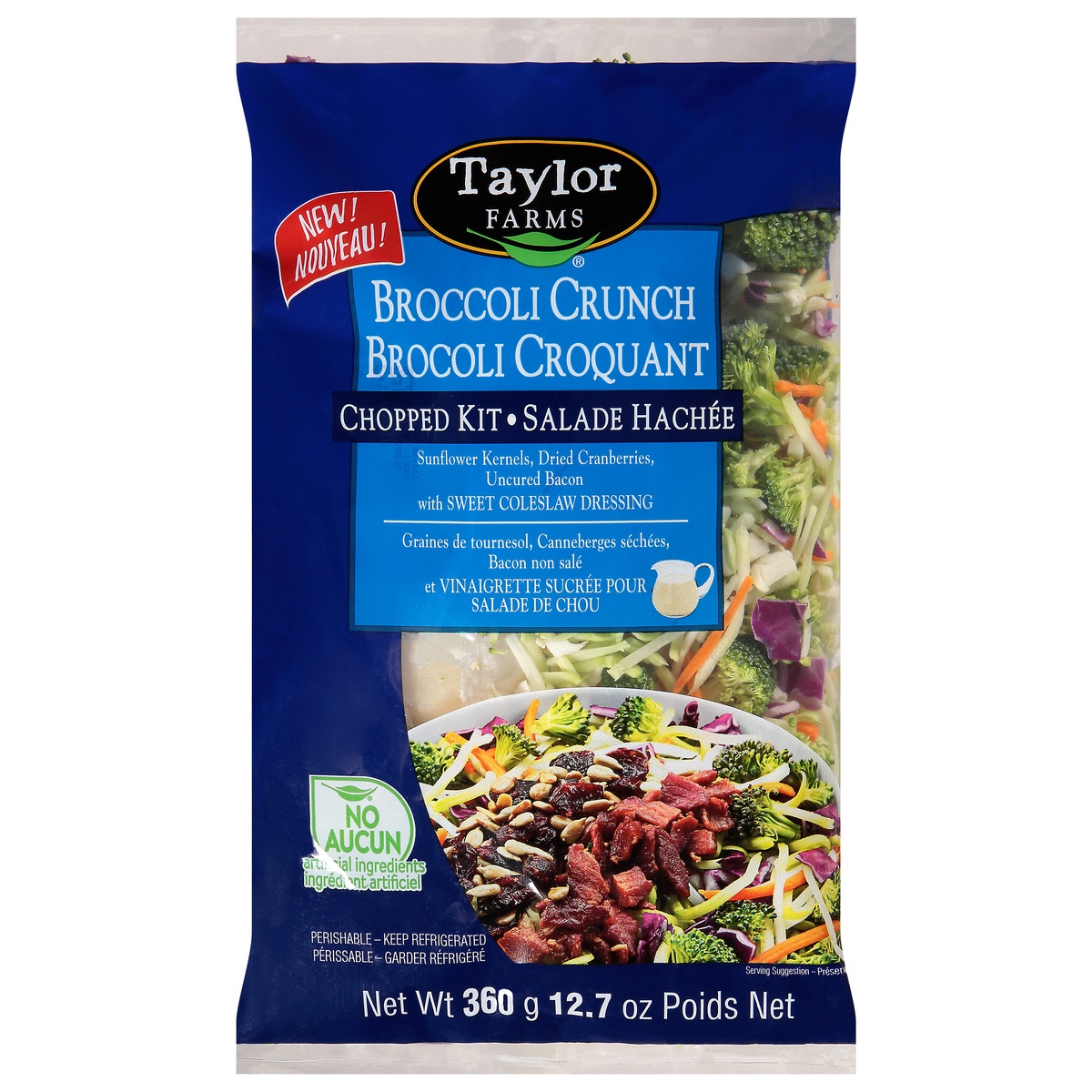 slide 1 of 9, Taylor Farms Broccoli Crunch Chopped Kit, 12.7 oz