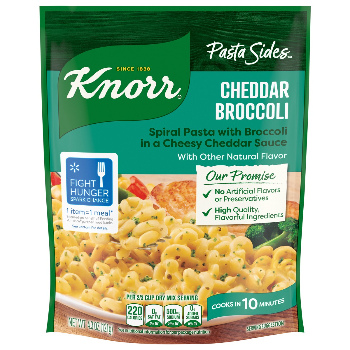 slide 1 of 3, Knorr 4.3 oz Pasta Sides Cheddar Broccoli Fusilli, 4.3 oz