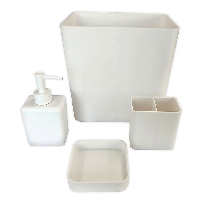 slide 1 of 1, Simply Essential Bath Accessory Bundle Set - White, 4 ct