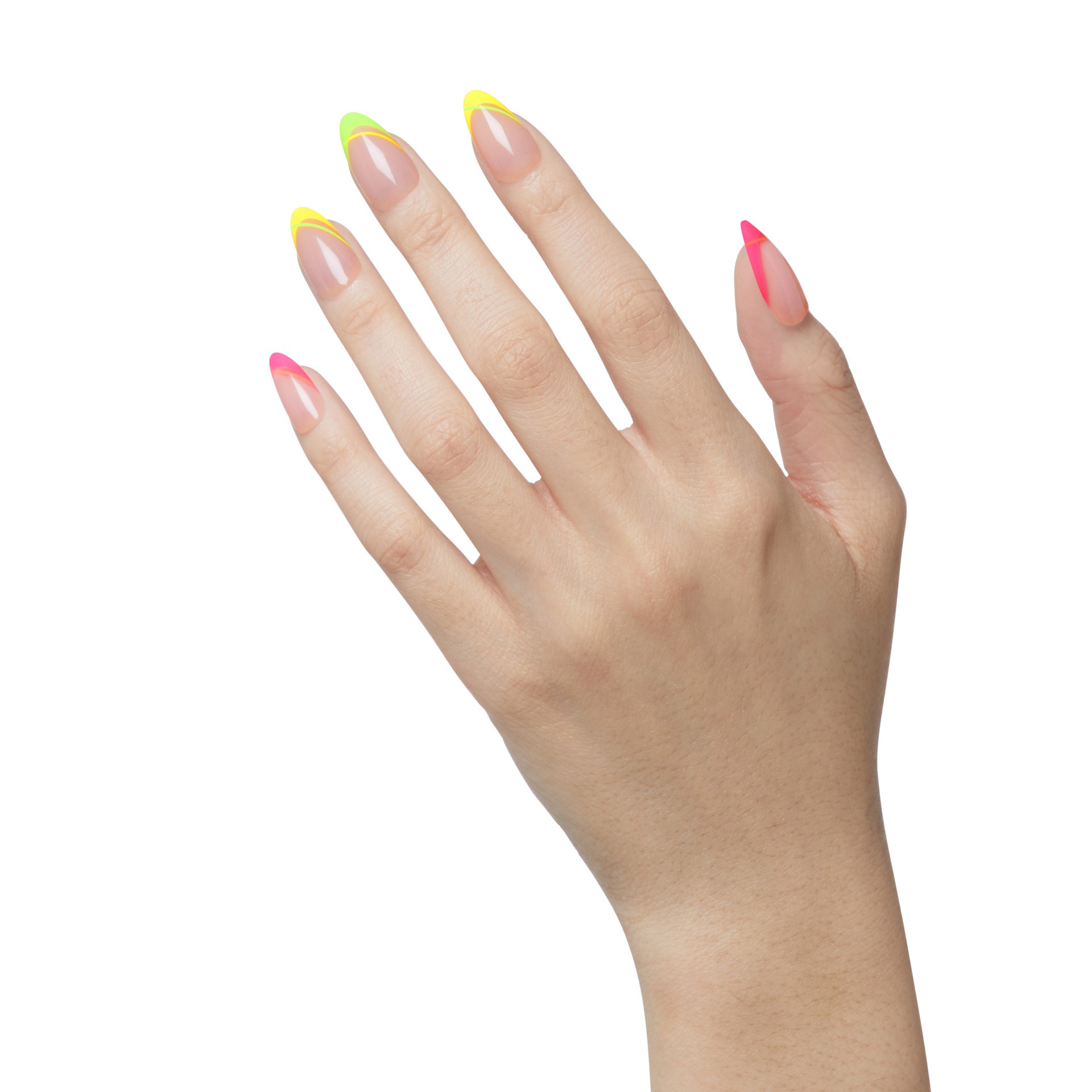 slide 3 of 5, KISS Voguish Fantasy Medium Almond Press-On Nails, Summertime, Multicolored Neon,31 Ct., 1 ct