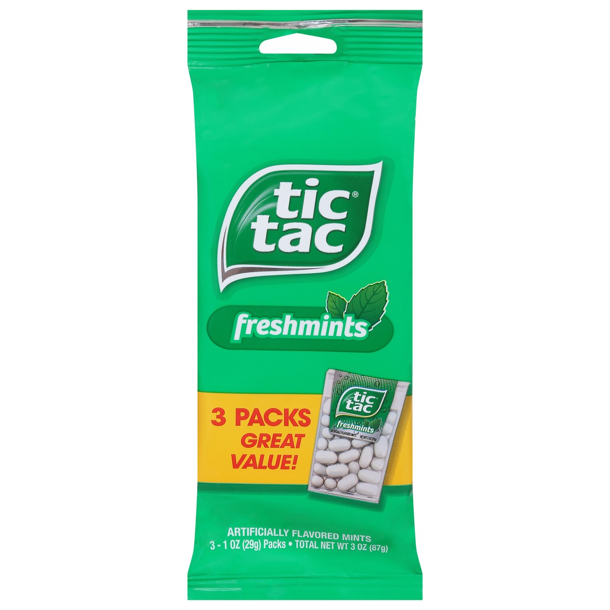slide 1 of 9, Tic Tac Freshmints Mints 3 - 1 oz Packs, 3 ct