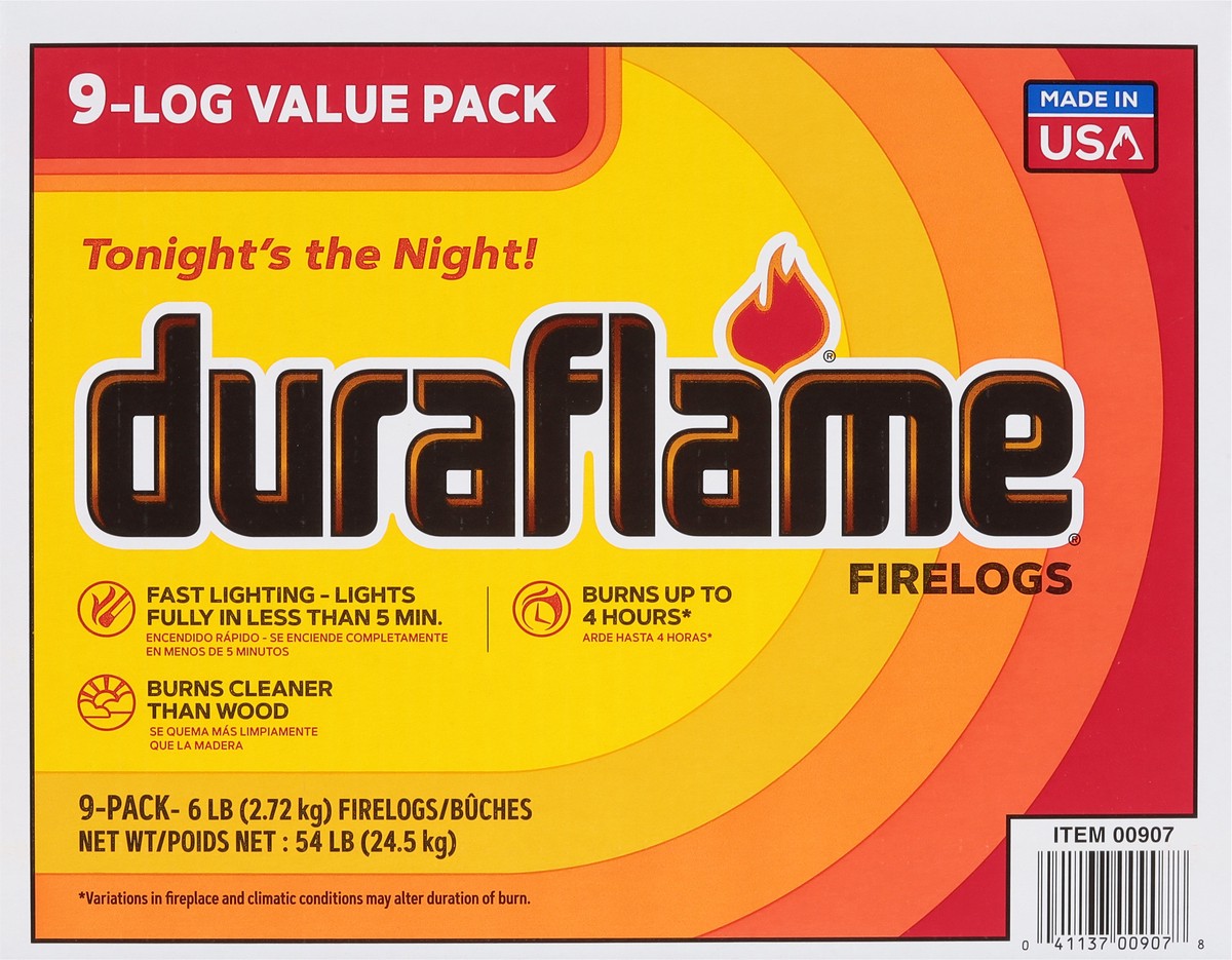 slide 5 of 9, Duraflame 9-Log Firelogs Value Pack 9 ea, 9 ct