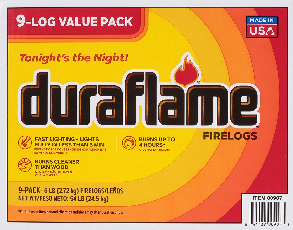 slide 6 of 9, Duraflame 9-Log Firelogs Value Pack 9 ea, 9 ct