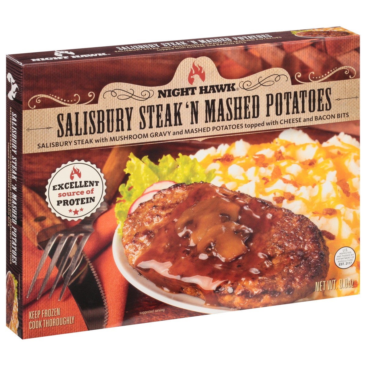 slide 8 of 9, Night Hawk Salisbury Steak, 9 oz