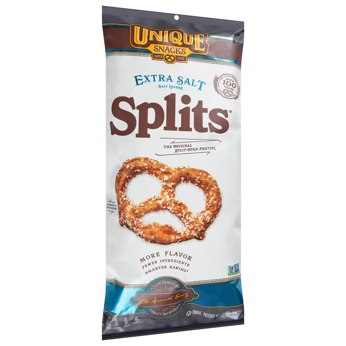 slide 2 of 9, Unique Snacks Splits Extra Salt Pretzels 11 oz, 11 oz