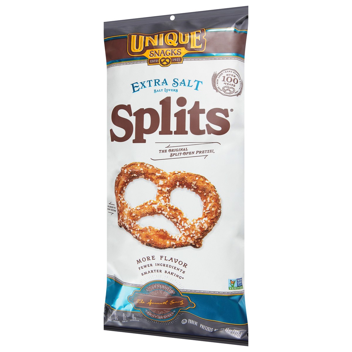 slide 6 of 9, Unique Snacks Splits Extra Salt Pretzels 11 oz, 11 oz