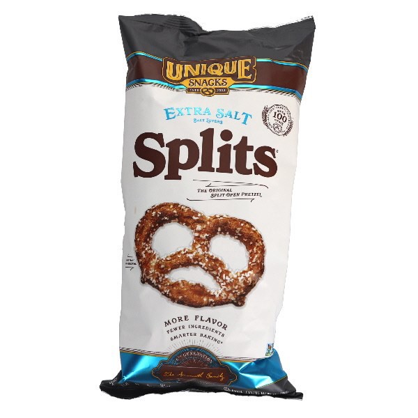 slide 1 of 9, Unique Snacks Splits Extra Salt Pretzels 11 oz, 11 oz