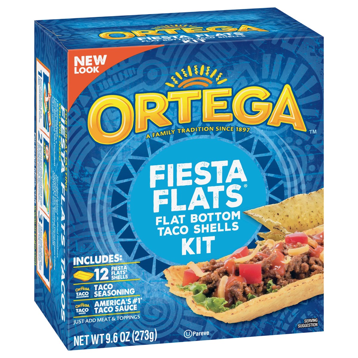 slide 7 of 9, Ortega Fiesta Flats Flat Bottom Taco Shells Kit 9.6 oz, 9.6 oz