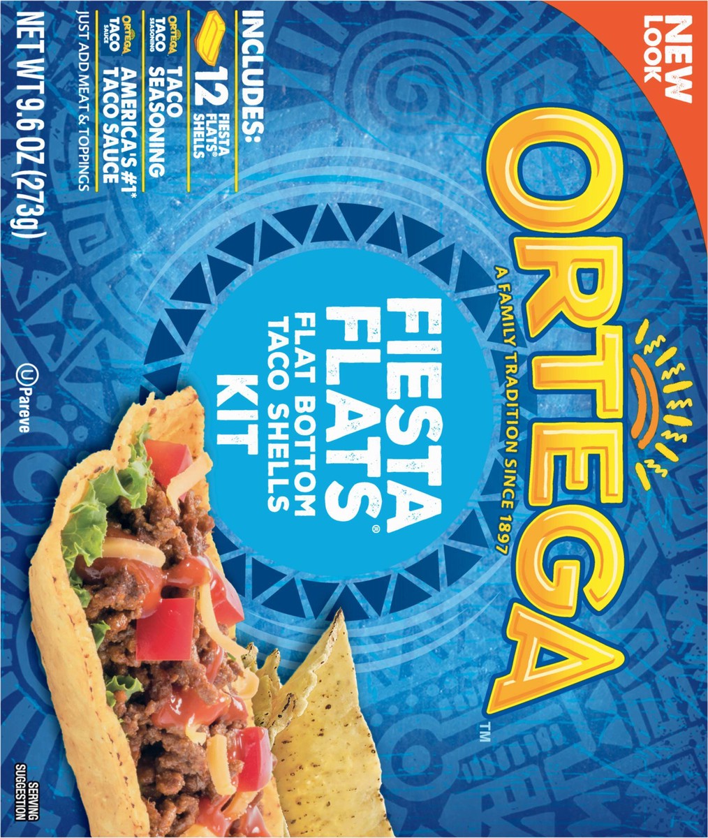 slide 4 of 9, Ortega Fiesta Flats Flat Bottom Taco Shells Kit 9.6 oz, 9.6 oz