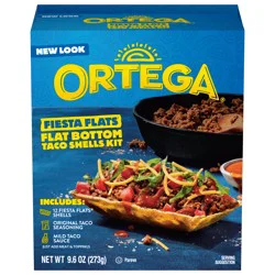 Ortega Fiesta Flats Flat Bottom Taco Shells Kit 9.6 oz