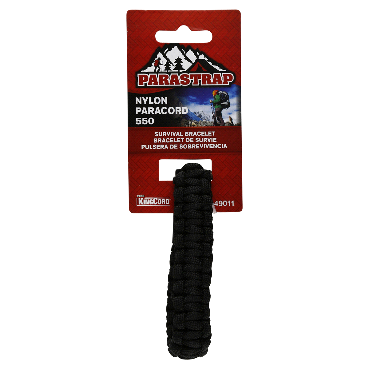 slide 1 of 1, KingCord Medium Nylon Paracord 550 Survival Bracelet-Black, 1 ct