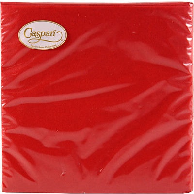 slide 1 of 1, Caspari Beverage Napkin Paper Linen Red, 15 ct