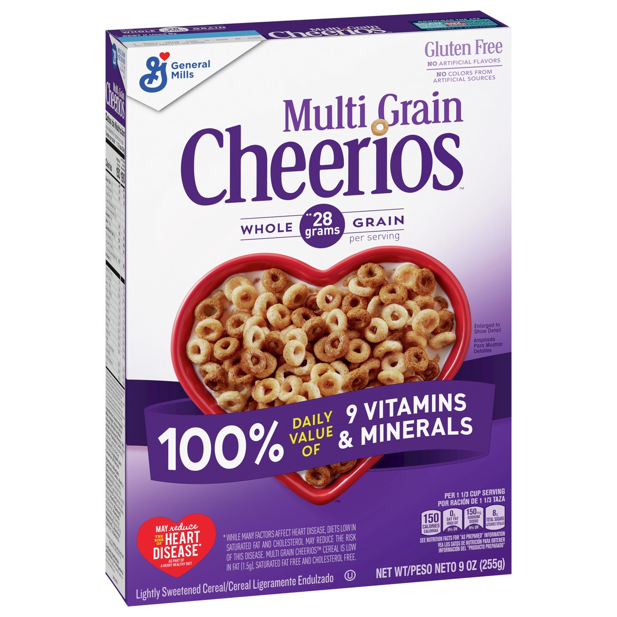 slide 3 of 9, Cheerios Multi Grain Cheerios Heart Healthy Cereal, 9 OZ Cereal Box, 9 oz