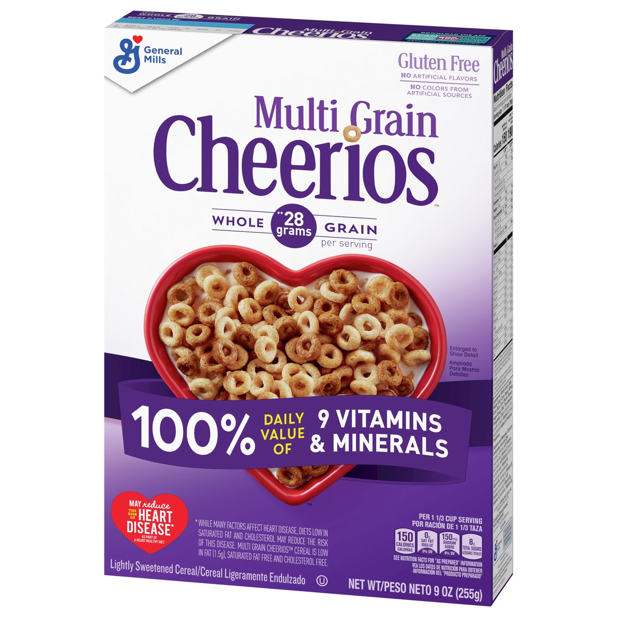 slide 4 of 9, Cheerios Multi Grain Cheerios Heart Healthy Cereal, 9 OZ Cereal Box, 9 oz