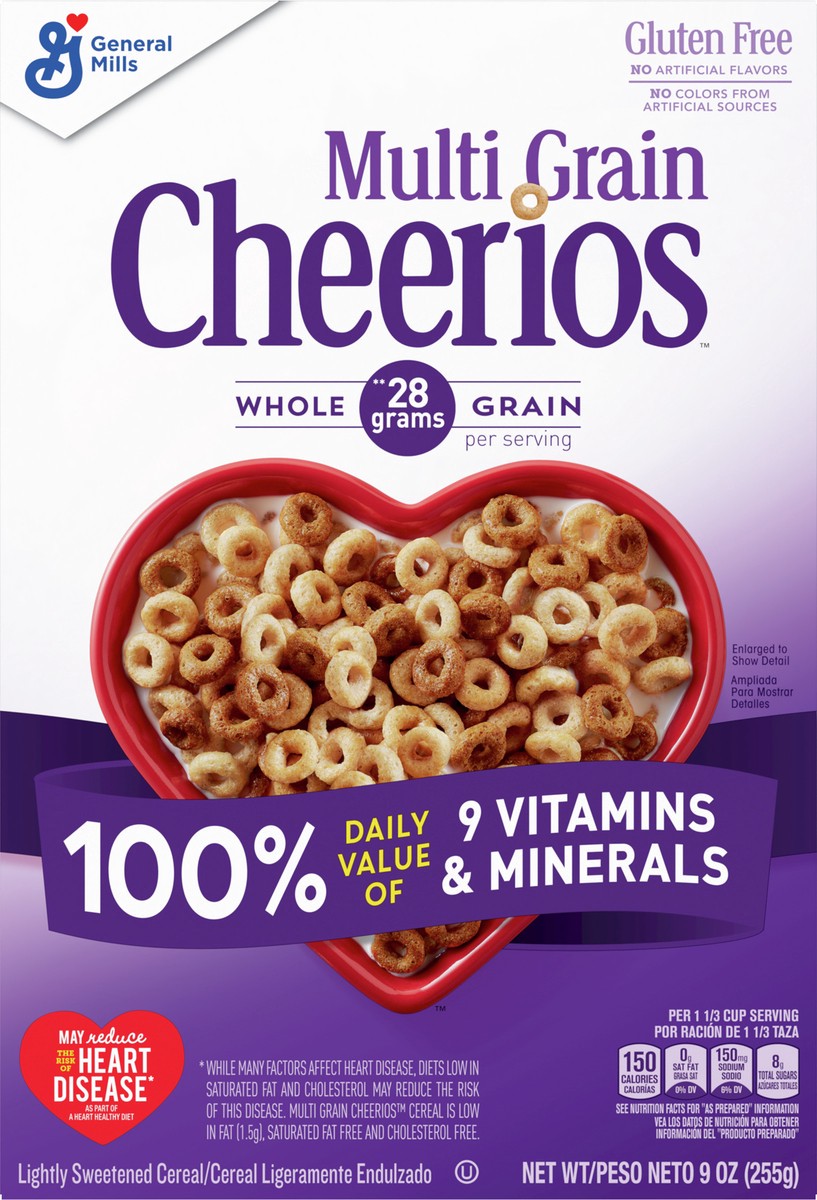 slide 7 of 9, Cheerios Multi Grain Cheerios Heart Healthy Cereal, 9 OZ Cereal Box, 9 oz