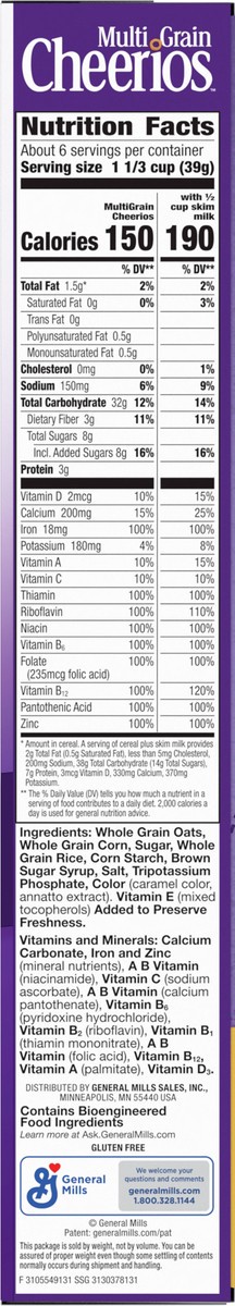 slide 2 of 9, Cheerios Multi Grain Cheerios Heart Healthy Cereal, 9 OZ Cereal Box, 9 oz