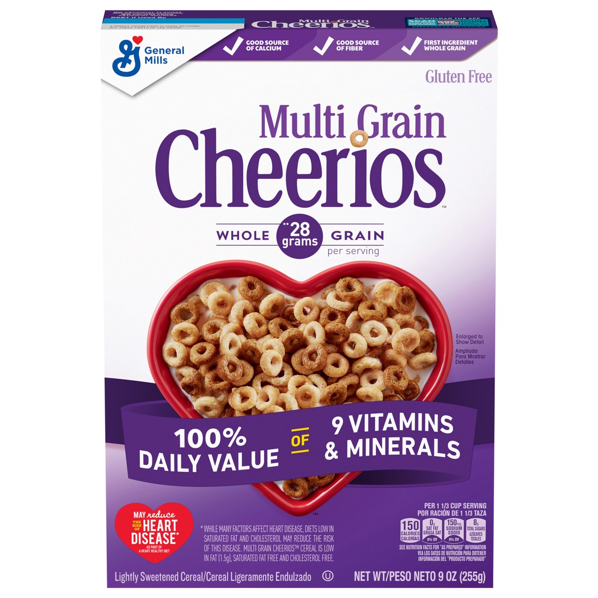 slide 1 of 9, Cheerios Multi Grain Cheerios Heart Healthy Cereal, 9 OZ Cereal Box, 9 oz