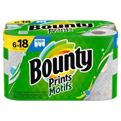 Bounty Paper Towels Select-A-Size Print, 6 Triple Rolls, 123 Sheets Per Roll