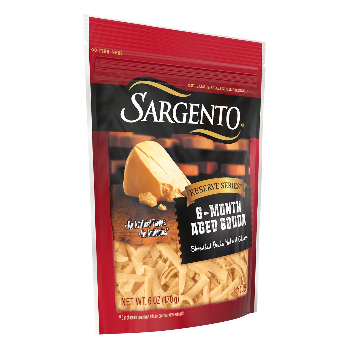 slide 2 of 9, Sargento® Reserve Series™ Shredded 6-Month Aged Gouda Natural Cheese Package, 6 oz