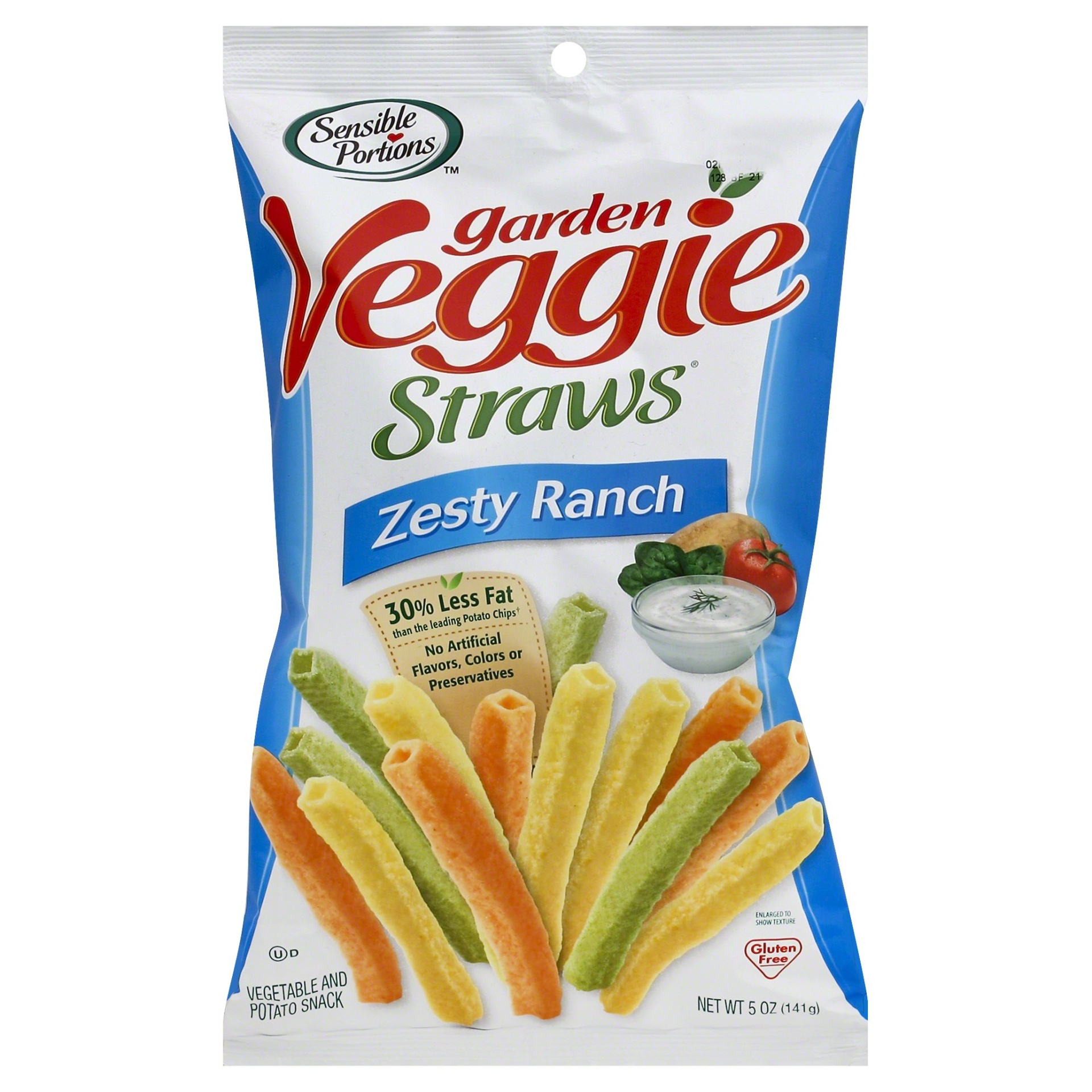 slide 1 of 1, Sensible Portions Veggie Straws - Zesty Ranch, 5 oz