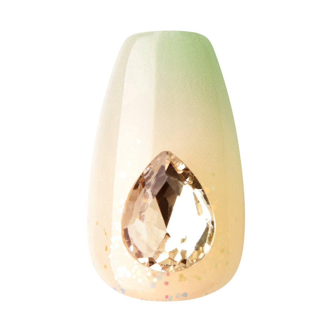 slide 7 of 19, imPRESS KISS imPRESS Premium Medium Ballerina Press-On Nails, Glossy Green, 30 Pieces, 1 ct