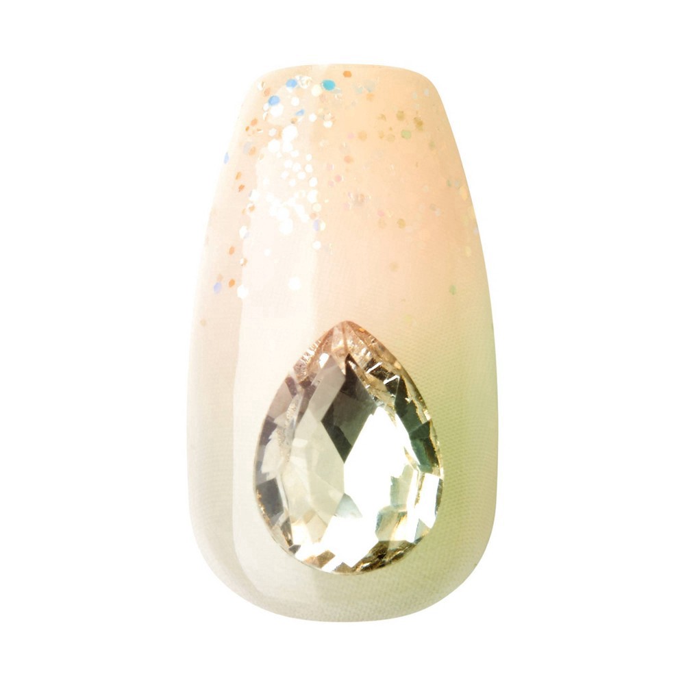 slide 2 of 19, imPRESS KISS imPRESS Premium Medium Ballerina Press-On Nails, Glossy Green, 30 Pieces, 1 ct