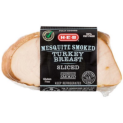 slide 1 of 1, H-E-B Select Ingredients Sliced Mesquite Smoked Turkey Breast, 1 ct