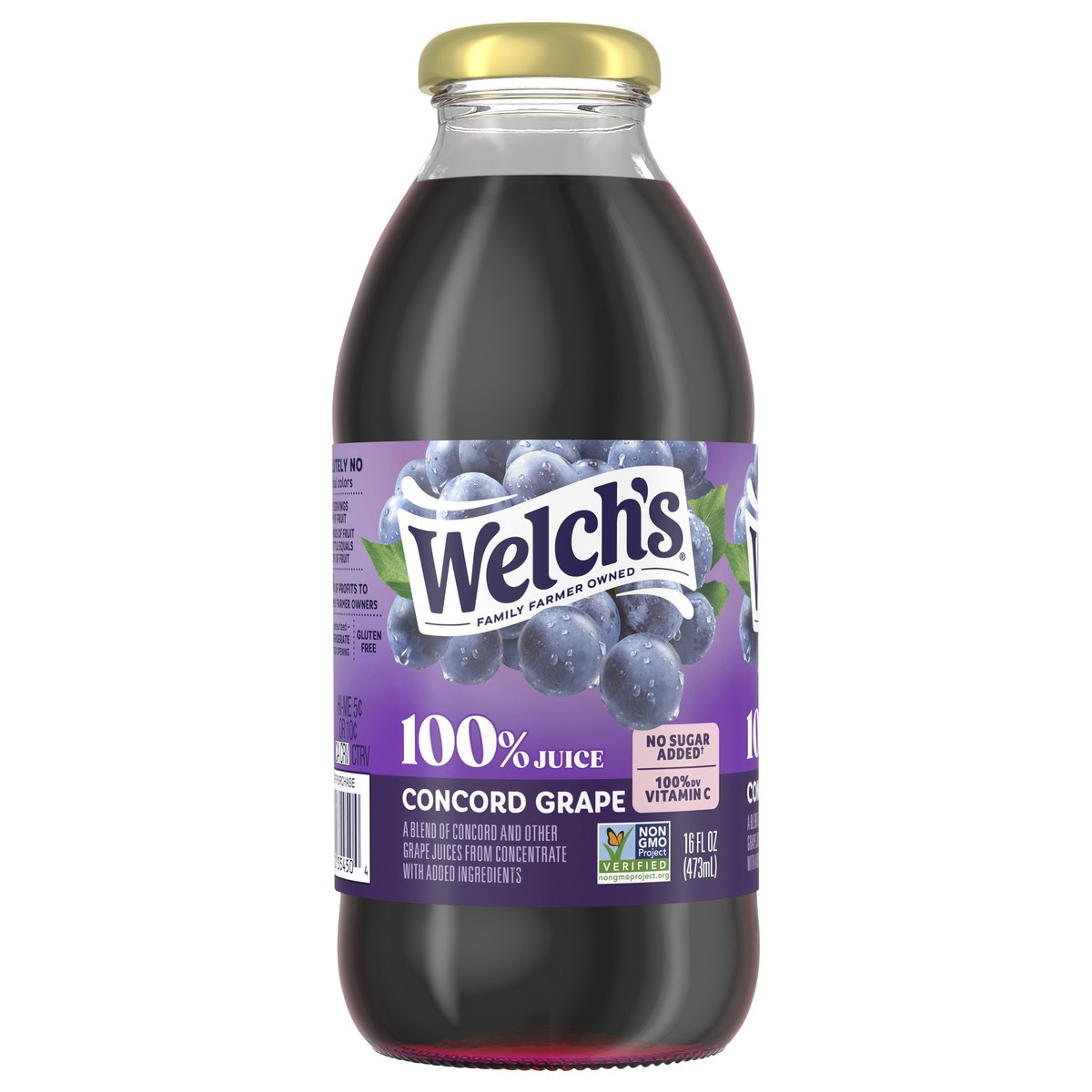 slide 1 of 5, Welch's 100% Grape Juice, Concord Grape, 16 fl oz On-the-Go Bottle, 16 fl oz