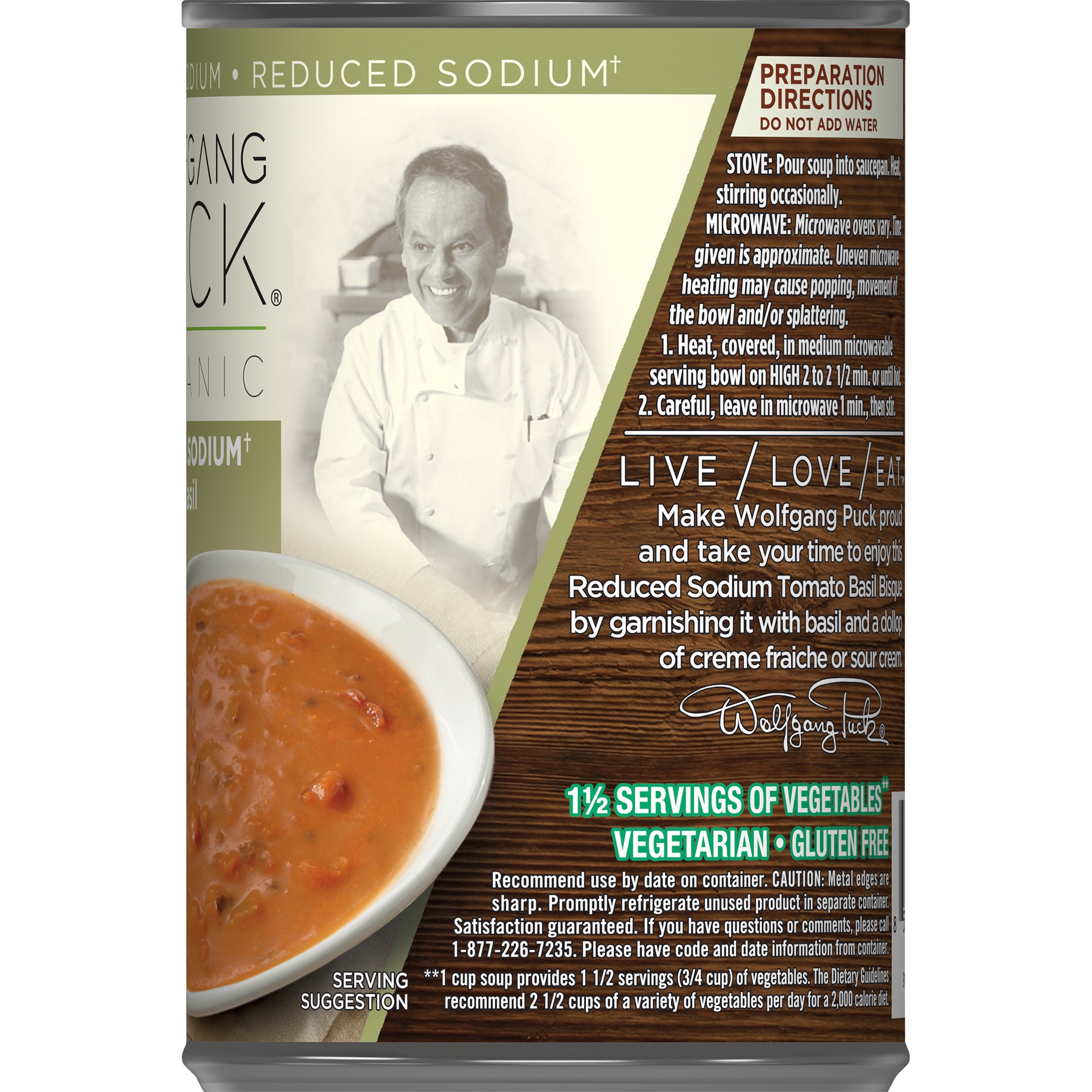 slide 4 of 5, Wolfgang Puck Organic 25% Less Sodium Tomato Basil Bisque, 14.5 oz., 14.5 oz