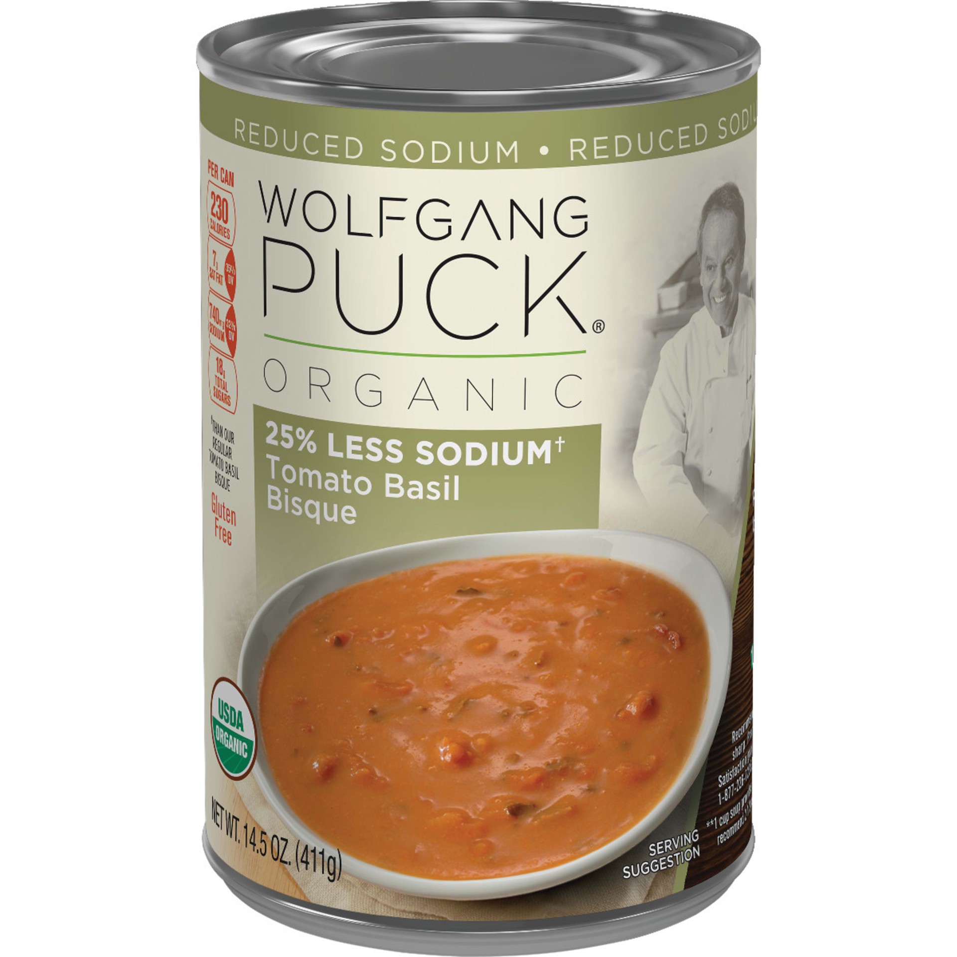 slide 1 of 5, Wolfgang Puck Organic 25% Less Sodium Tomato Basil Bisque, 14.5 oz., 14.5 oz