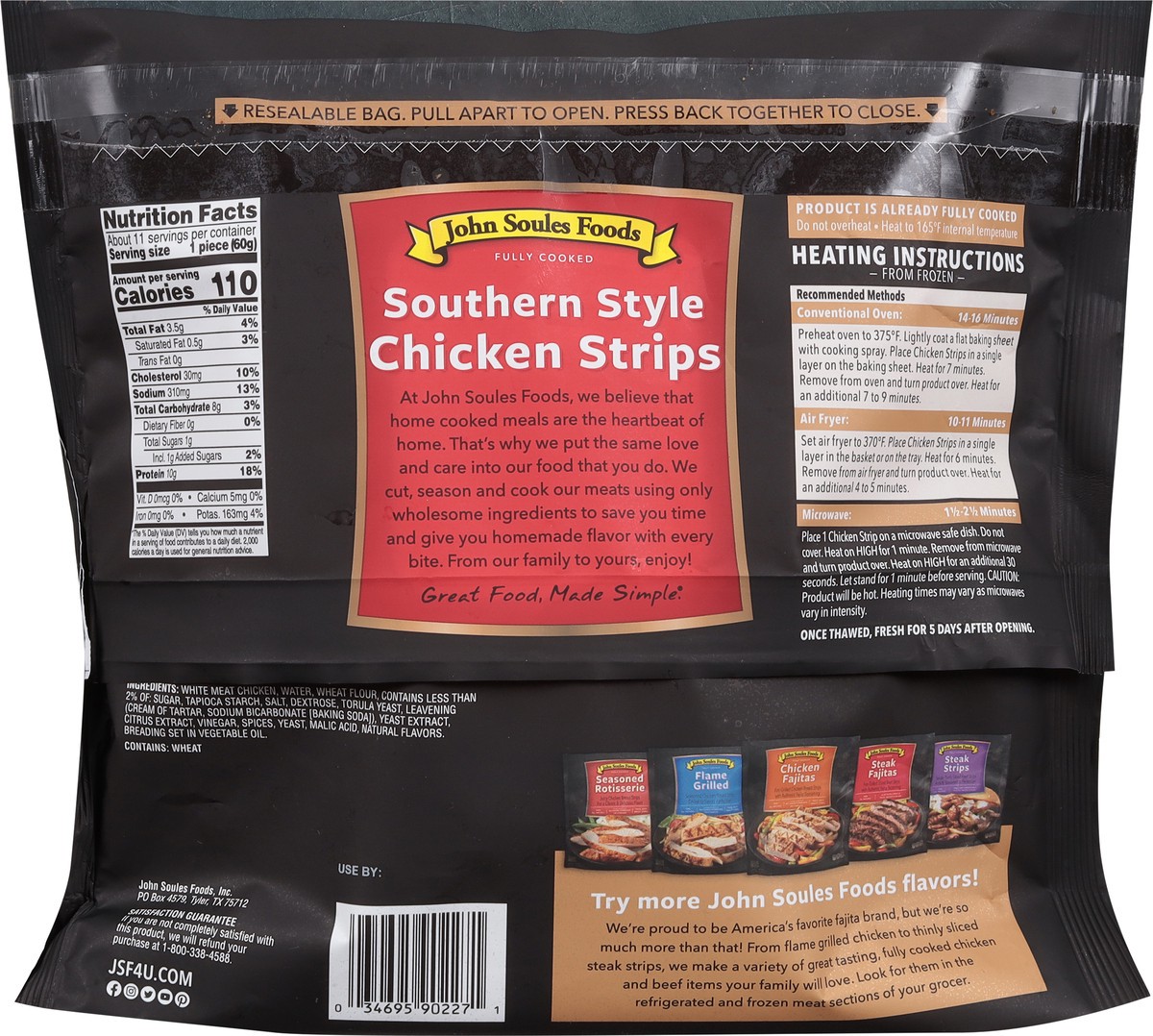 slide 8 of 9, John Soules Foods Southern style Chicken Strips 24 oz, 24 oz