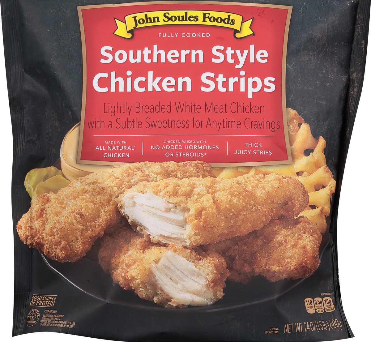 slide 7 of 9, John Soules Foods Southern style Chicken Strips 24 oz, 24 oz