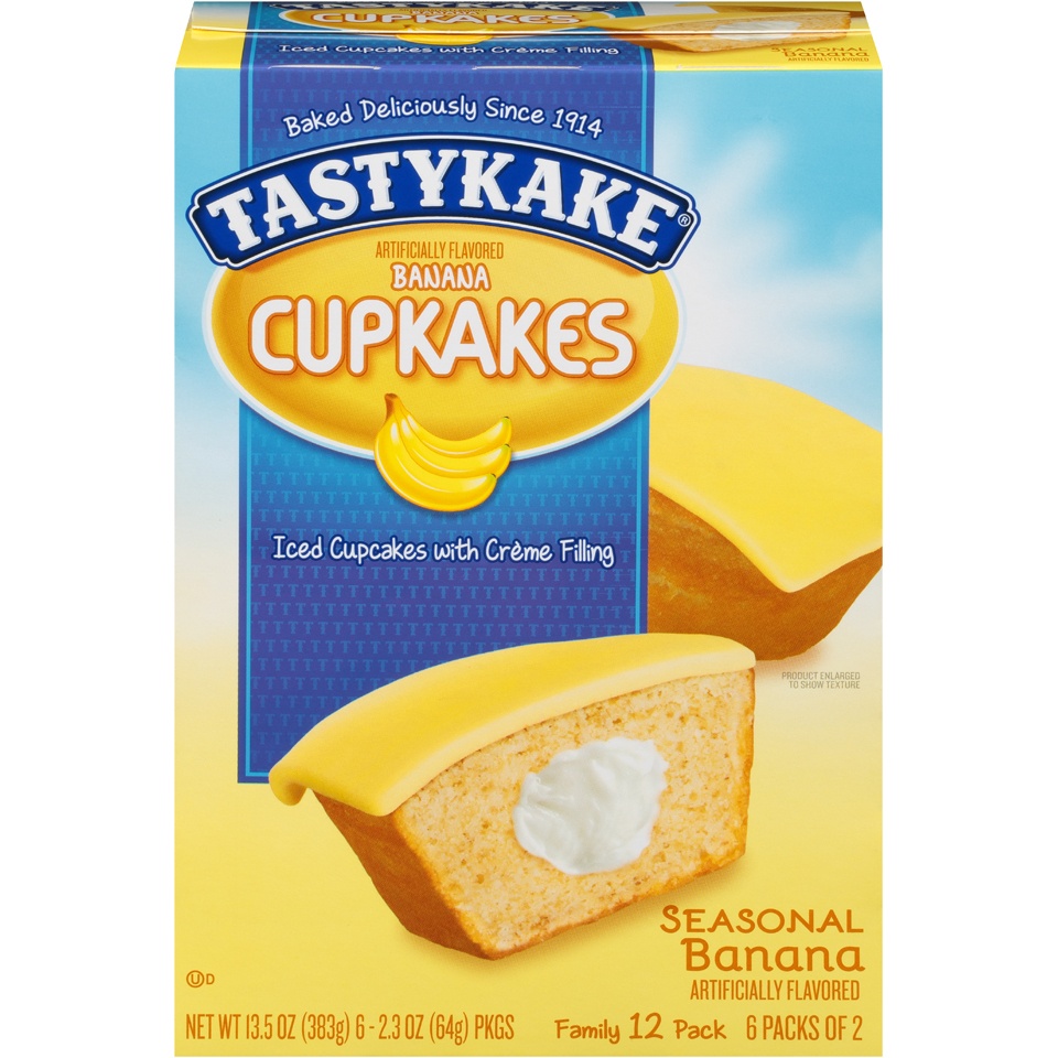 slide 1 of 8, Tastykake Fam Pk Banana Cupkakes, 13.5 oz