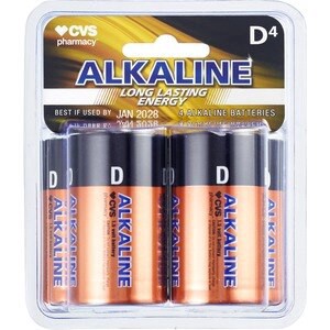 slide 1 of 1, CVS Health Cvs Alkaline Batteries D, 4Ct, 4 ct