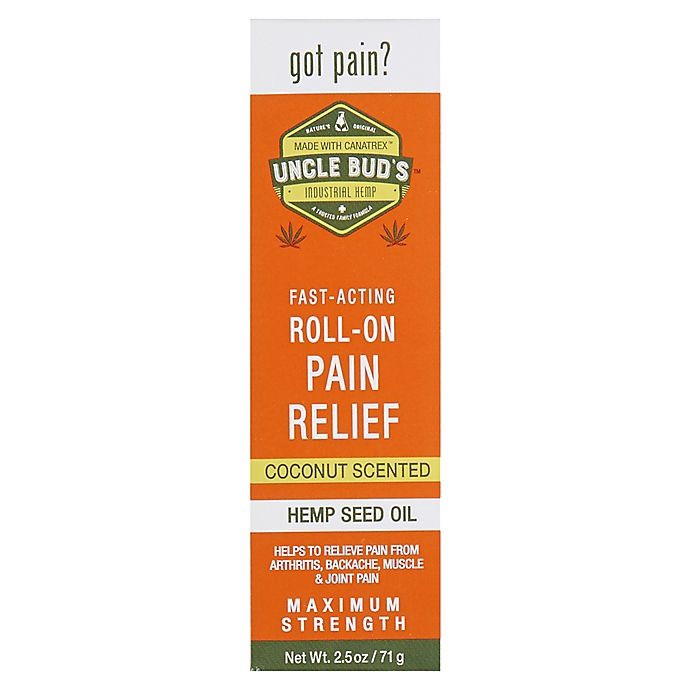 slide 1 of 3, Uncle Bud's Maximum Strength Coconut Scented Roll-On Pain Relief 2.5 oz Box, 2.5 oz