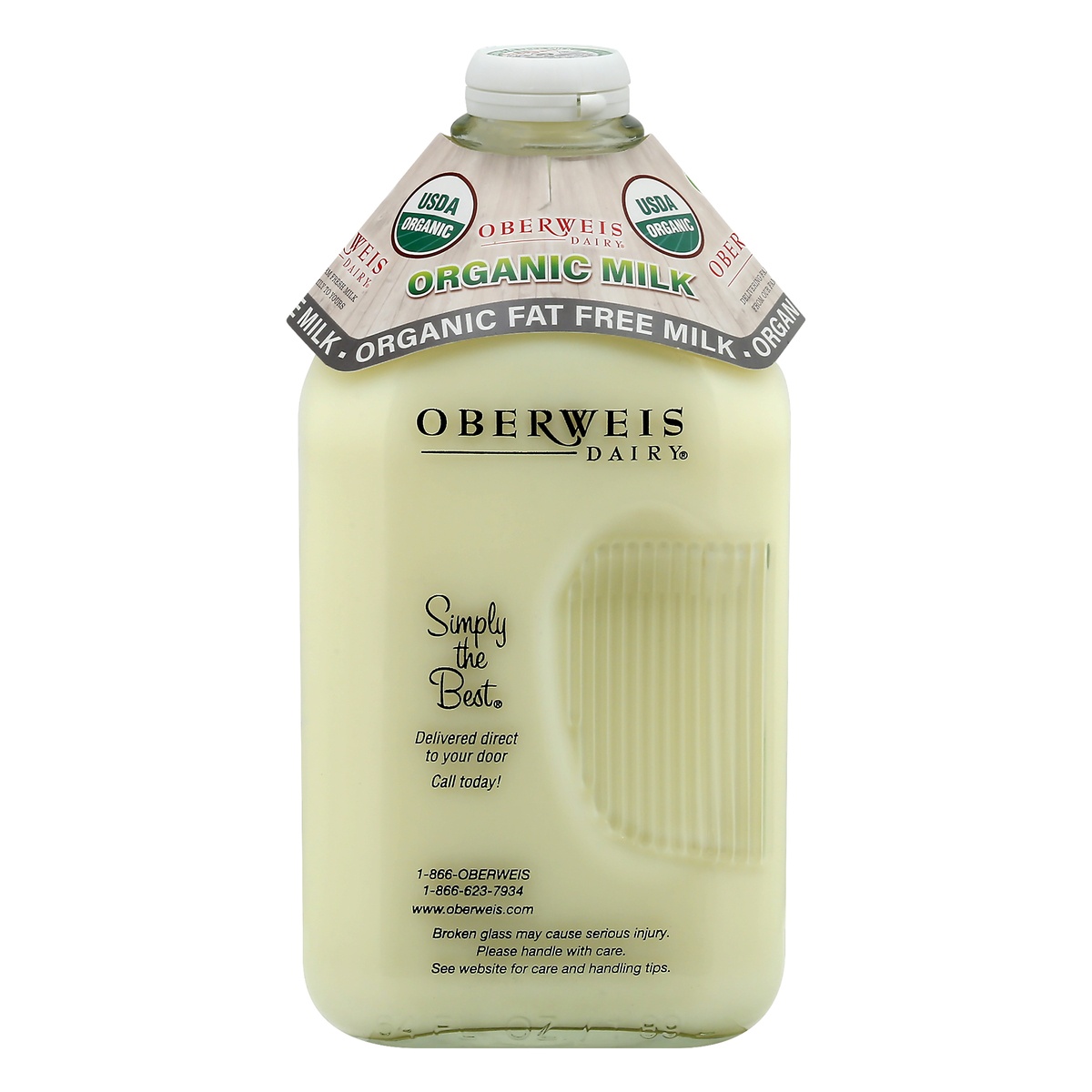 slide 1 of 1, Oberweis Organic Fat Free Milk, 64 fl oz